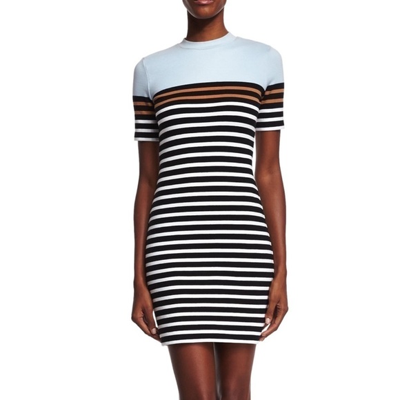 Alexander Wang T Shirt Striped Mini Dress in Ice / Multi - Picture 4 of 5
